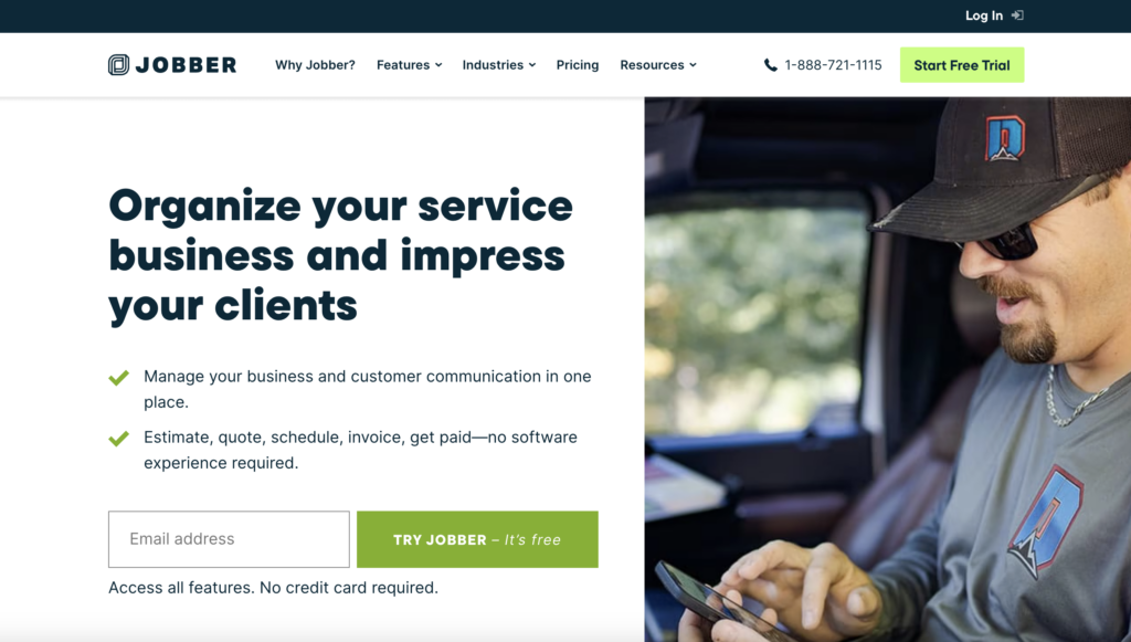 Jobber interface - organize your service business