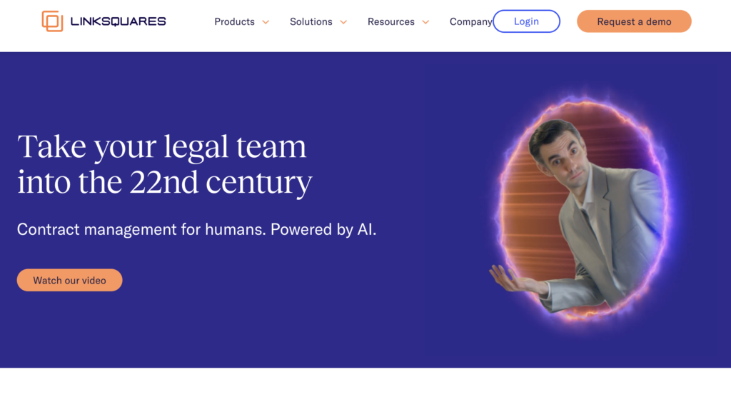 Linksqaures homepage: AI tools for lawyers