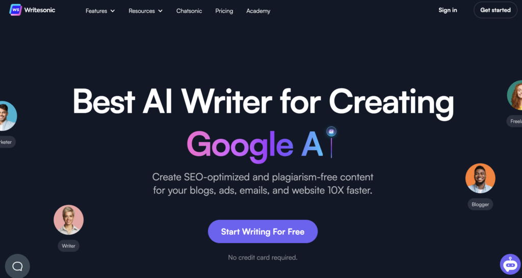Writesonic Homepage: Best AI tools for bloggers