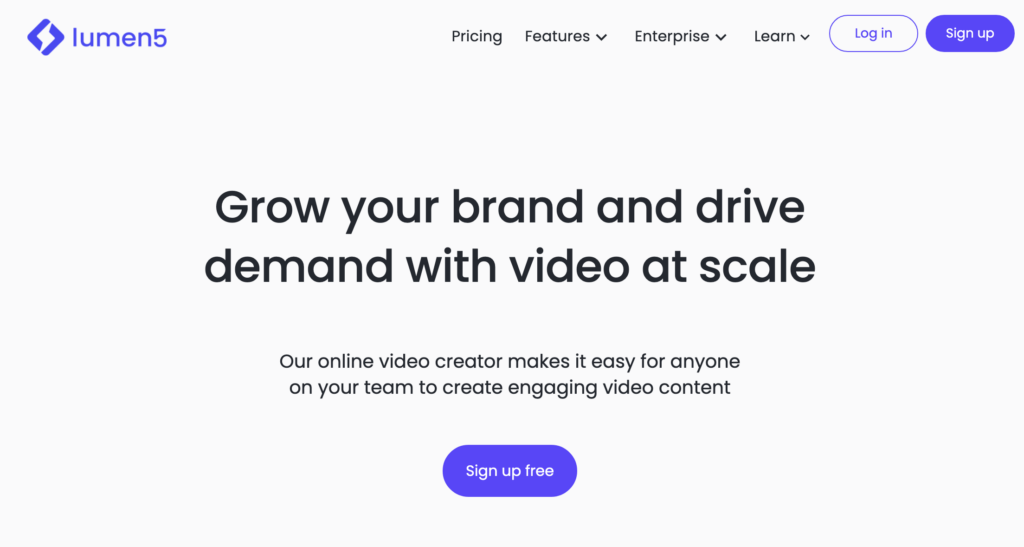 lumen5 Homepage: Best AI tools for youtubers