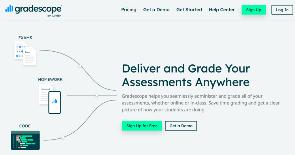 Gradescope homepage : best AI tools for education